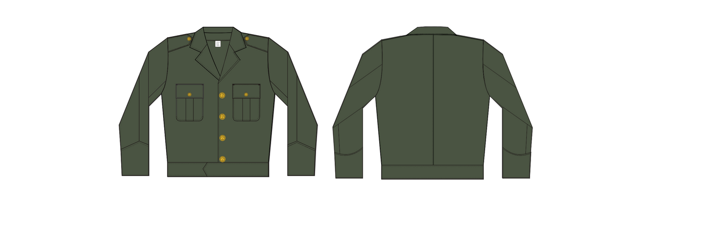 Blusão verde-oliva Masculino Exército