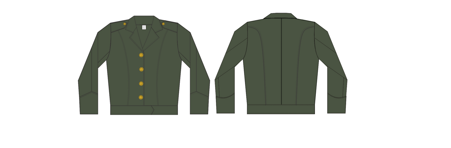 Blusão verde-oliva Feminino Exército
