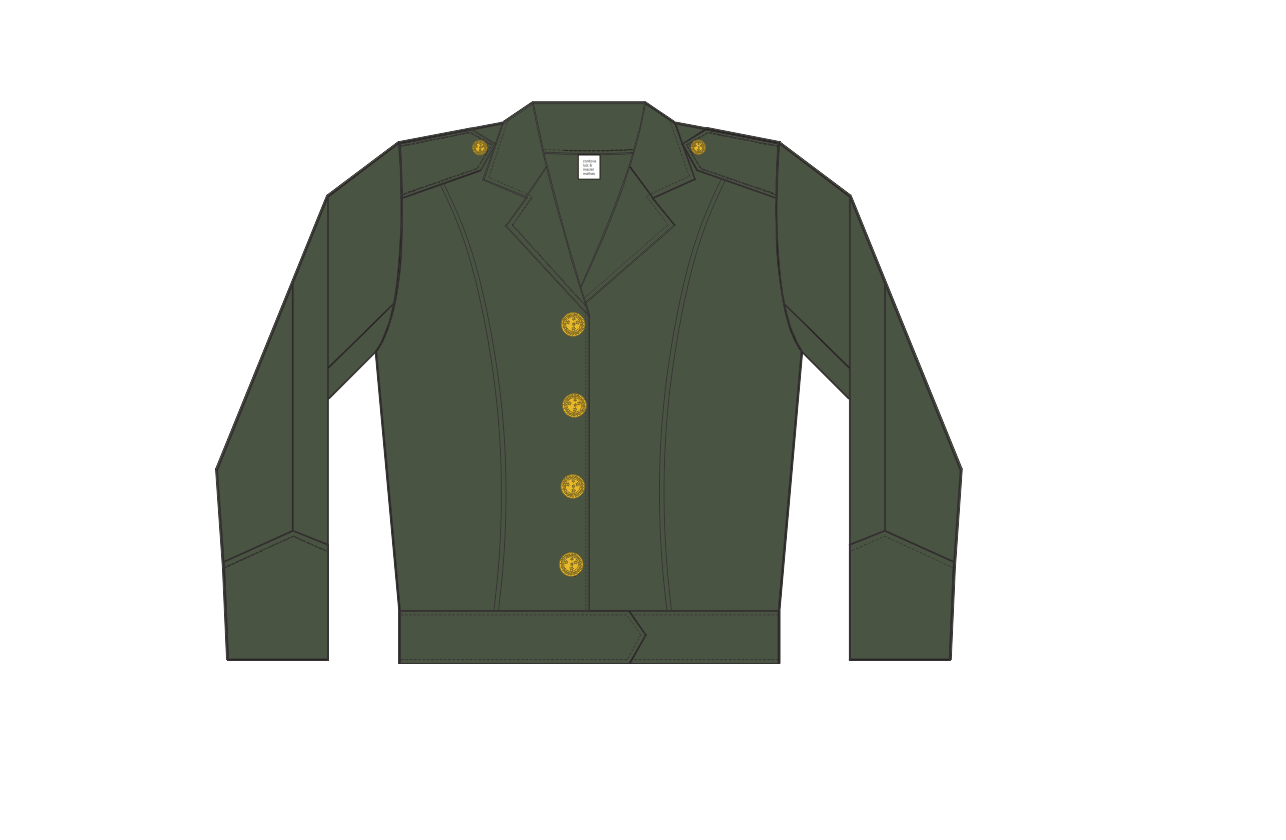 Blusão verde-oliva Feminino Exército