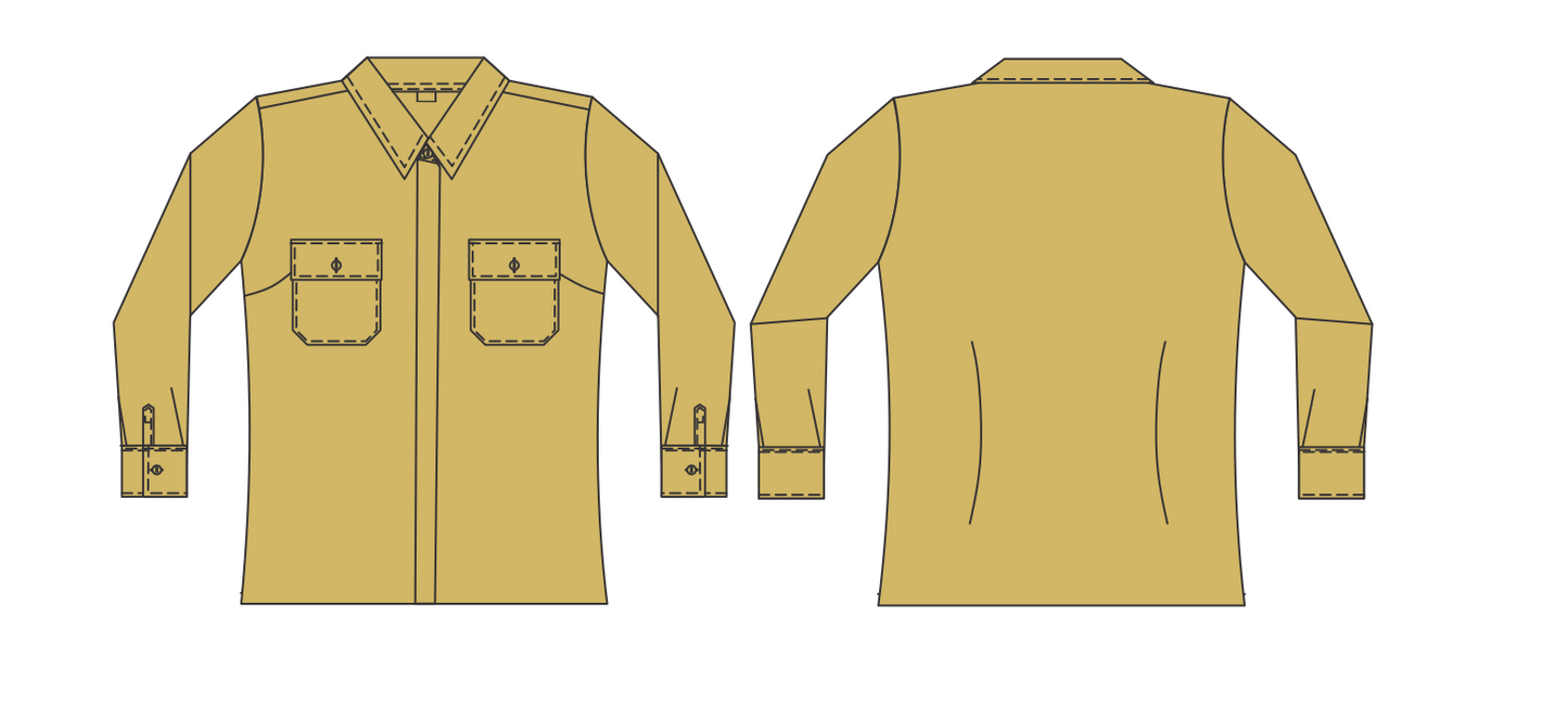 Camisa manga comprida bege feminina