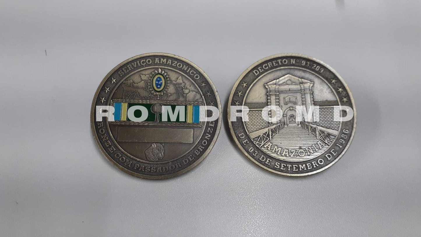 MOEDA ( COIN ) EM 3D ALTO-RELEVO: SERVIÇO AMAZÔNICO UMA CASTANHEIRA