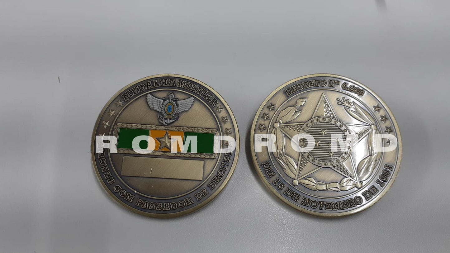 MOEDA ( COIN ) EM 3D ALTO-RELEVO: MOEDA MEDALHA TEMPO DE SERVIÇO 10 ANOS