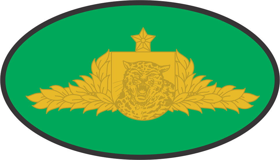 Distintivo metálico do Centro de Instrução de Guerra na Selva - CIGS com ELIPSE borda preta