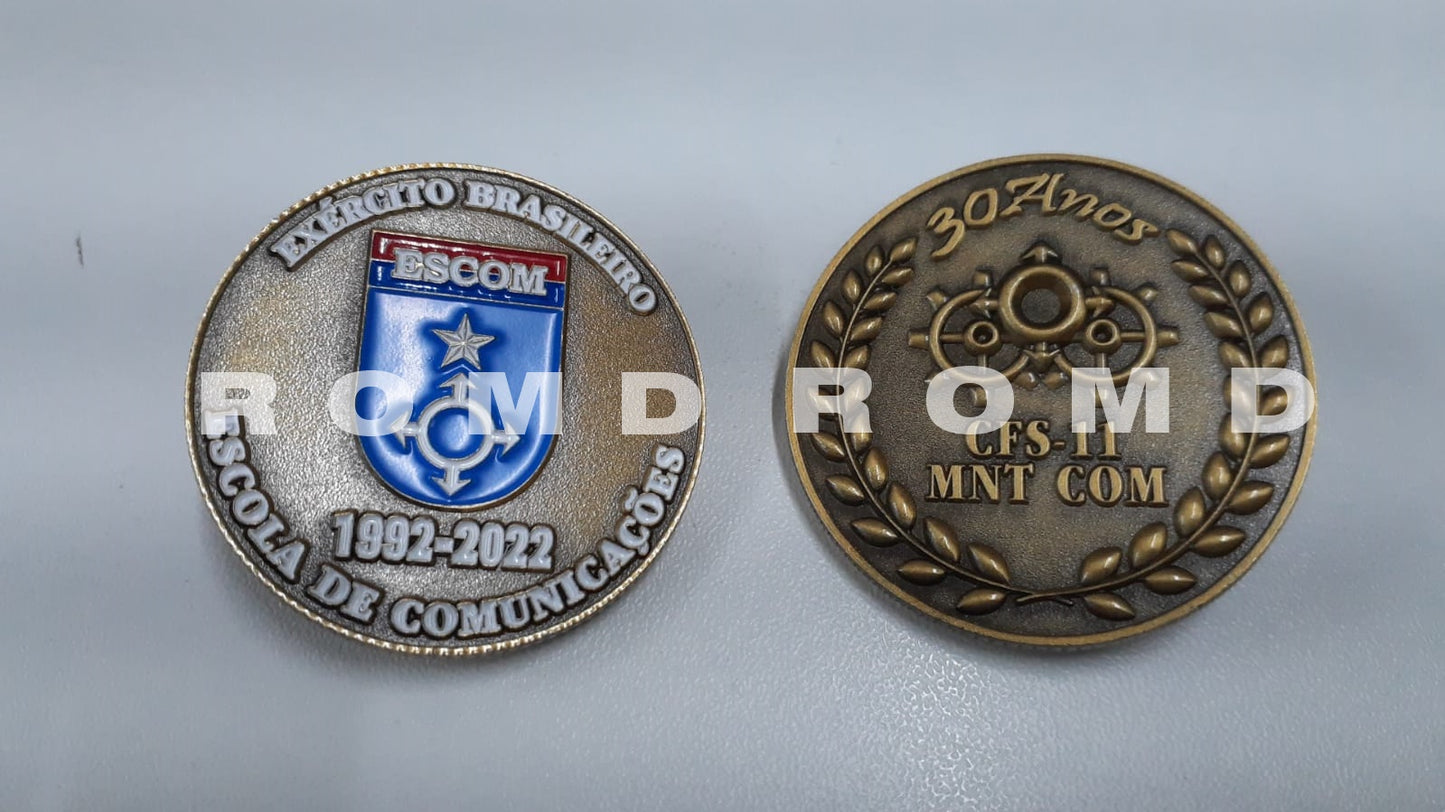 MOEDA ( COIN ) EM 3D ALTO-RELEVO: CFS 1992 MANUTENÇÃO DE COMUNICAÇÕES ( MNT COM )