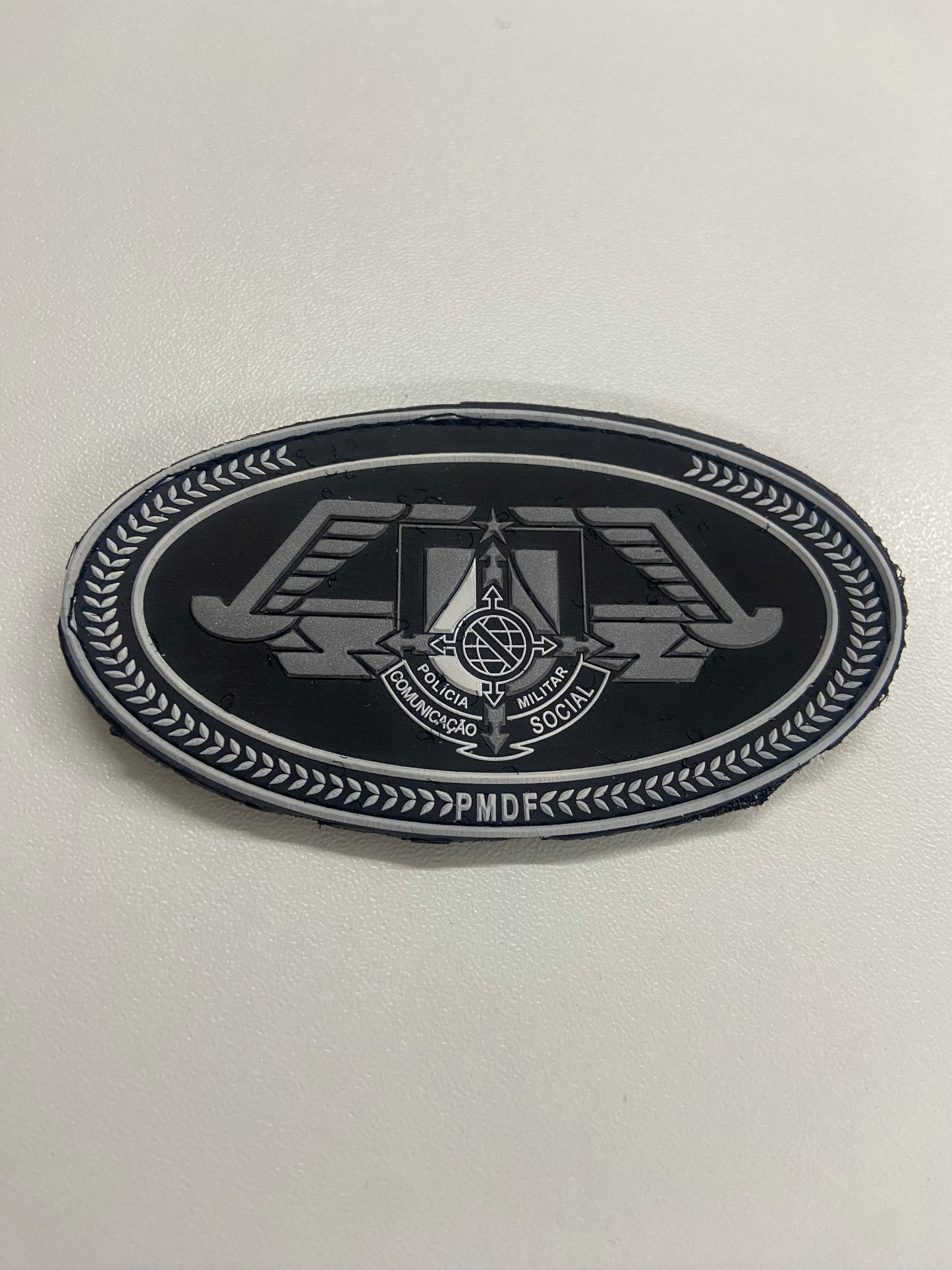 Distintivo emborrachado elipse Comunicação Social PMDF mod.1