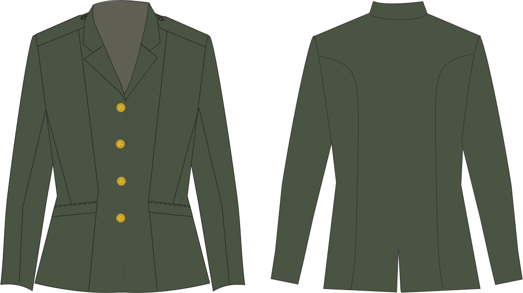 Túnica Feminina verde-oliva Exército