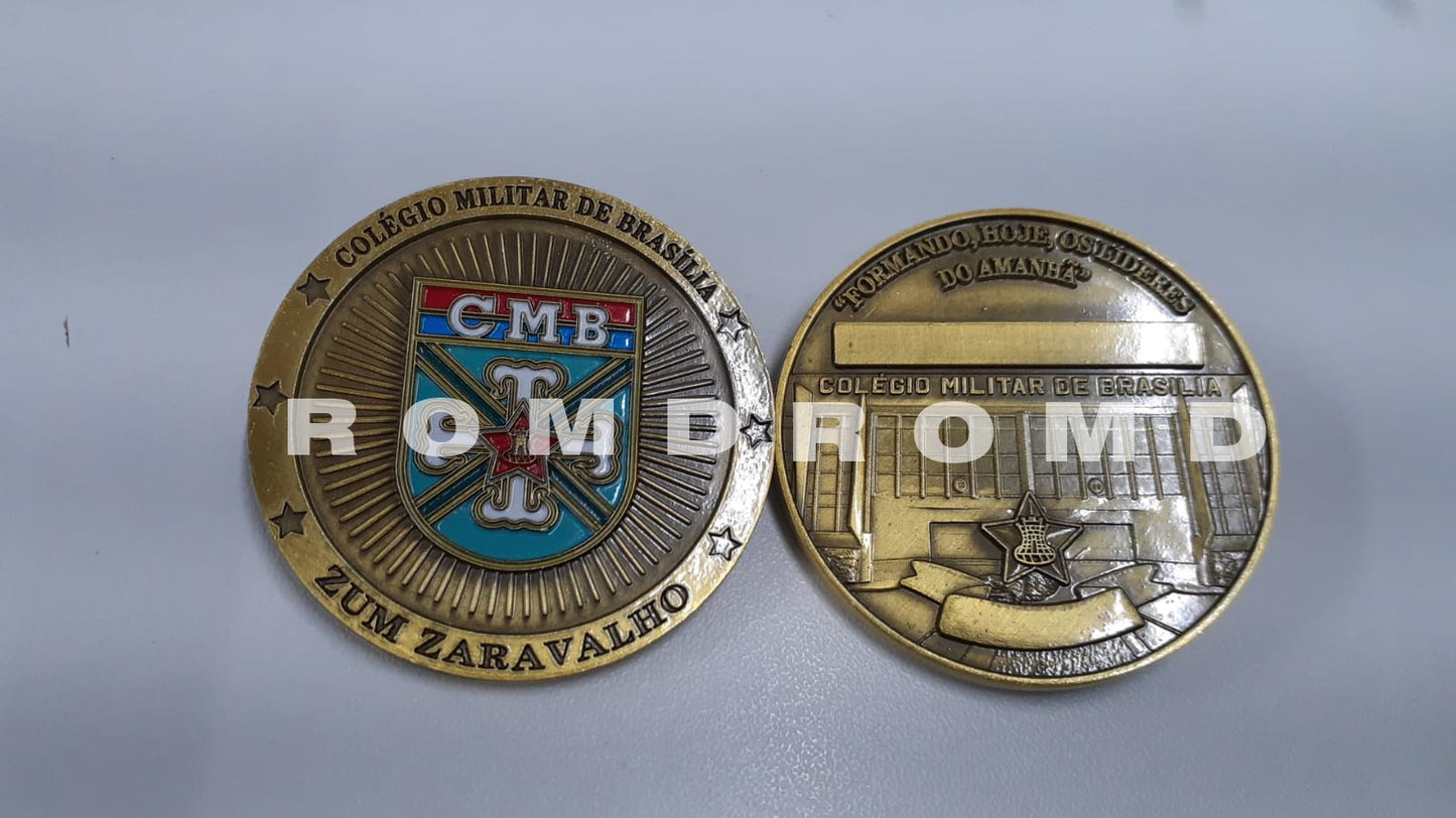 MOEDA ( COIN ) EM 3D ALTO-RELEVO: COLEGIO MILITAR BRASÍLIA ( CMB ) GENÉRICA