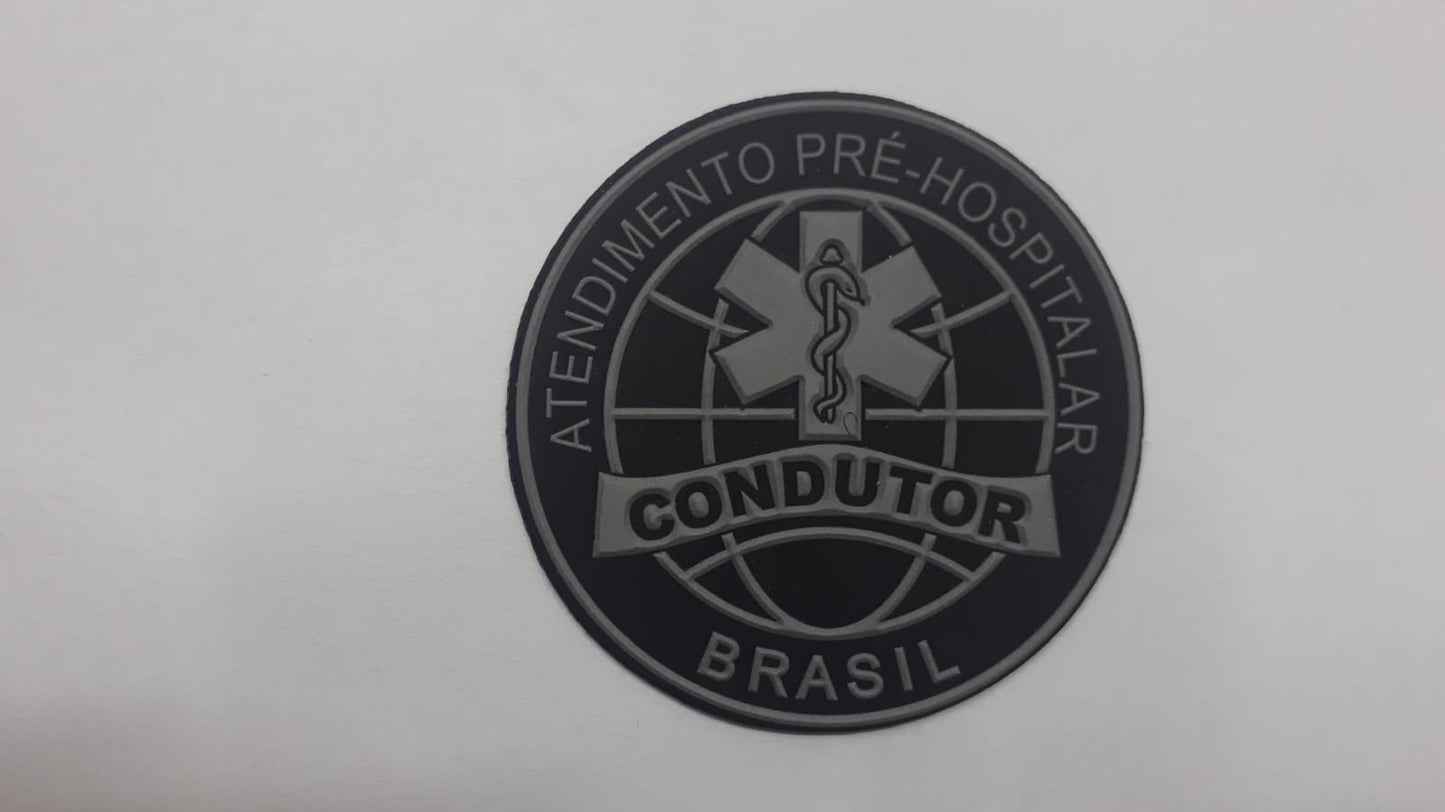 Distintivo emborrachado redondo Atendimento Pré-hospitalar Brasil CONDUTOR
