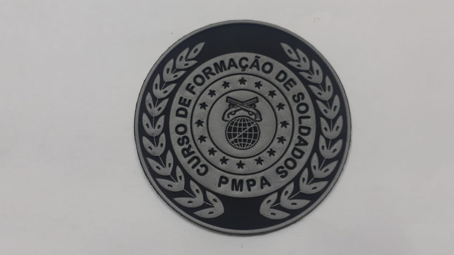 Distintivo emborrachado redondo Curso de Formação de Soldados CFSD PMPA