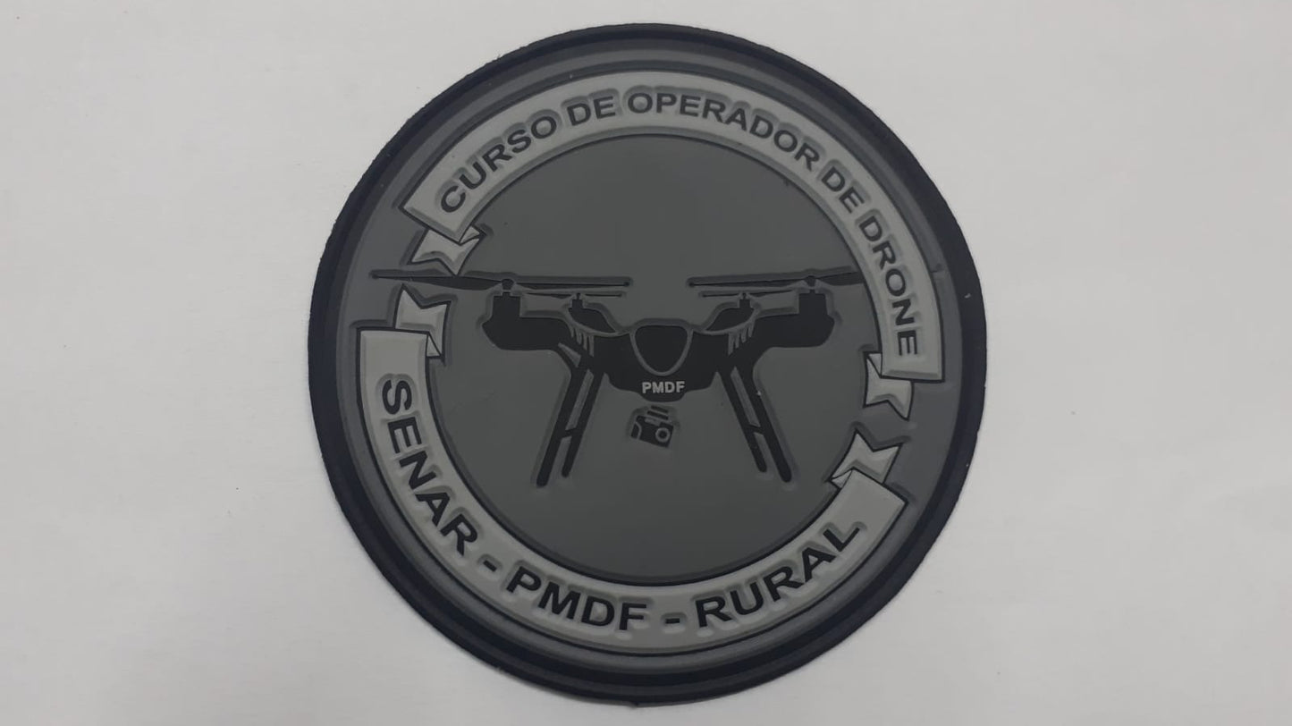 Distintivo emborrachado redondo Curso de Operador de Drone SENAR-PMDF-RURAL
