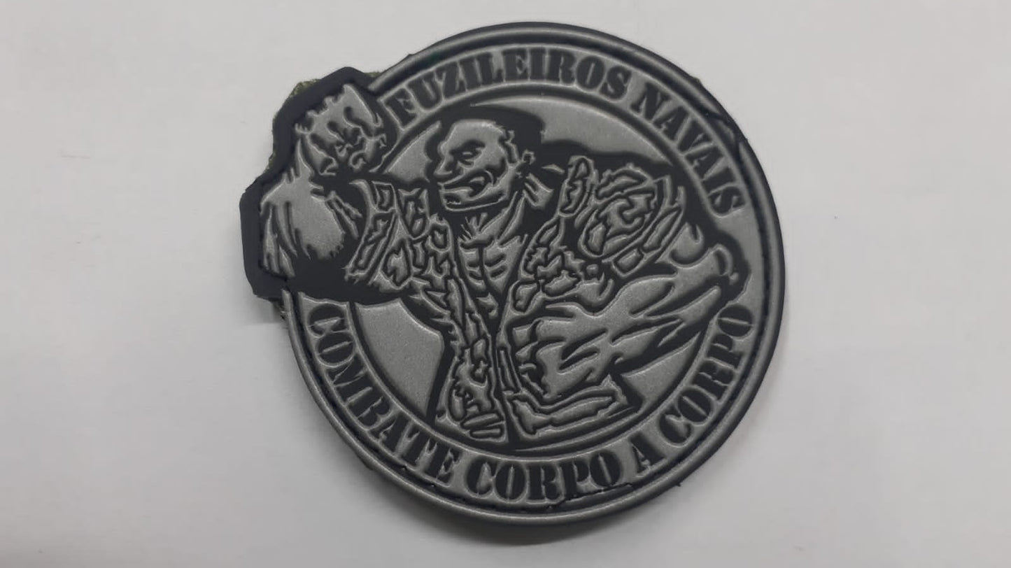 Distintivo emborrachado redondo Fuzileiros Navais Combate Corpo a Corpo