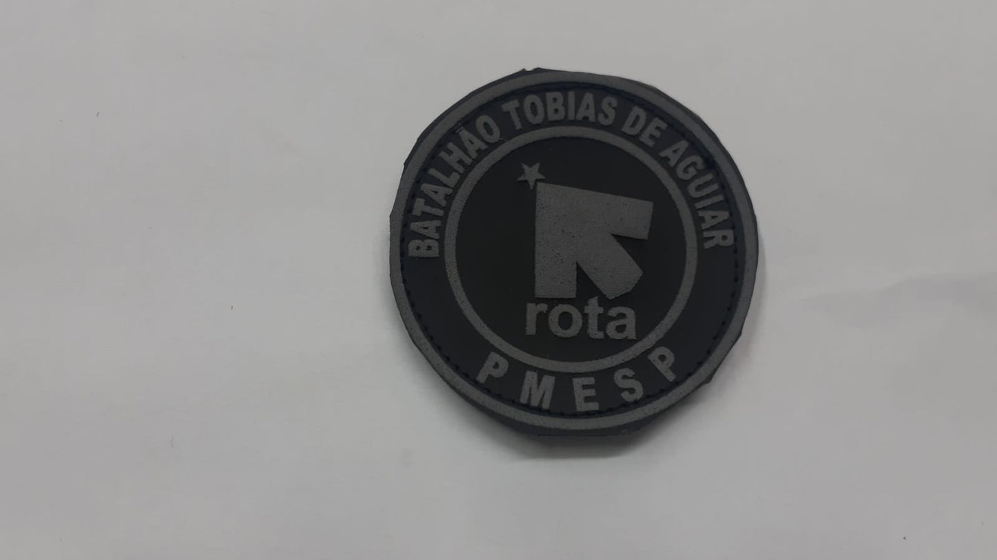 Distintivo emborrachado redondo PMESP Batalhão Tobias de Aguiar