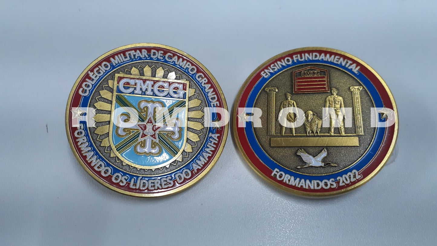 MOEDA ( COIN ) EM 3D ALTO-RELEVO: COLEGIO MILITAR DE CAMPO GRANDE ( CMCG ) 2022 ENSINO FUNDAMENTAL
