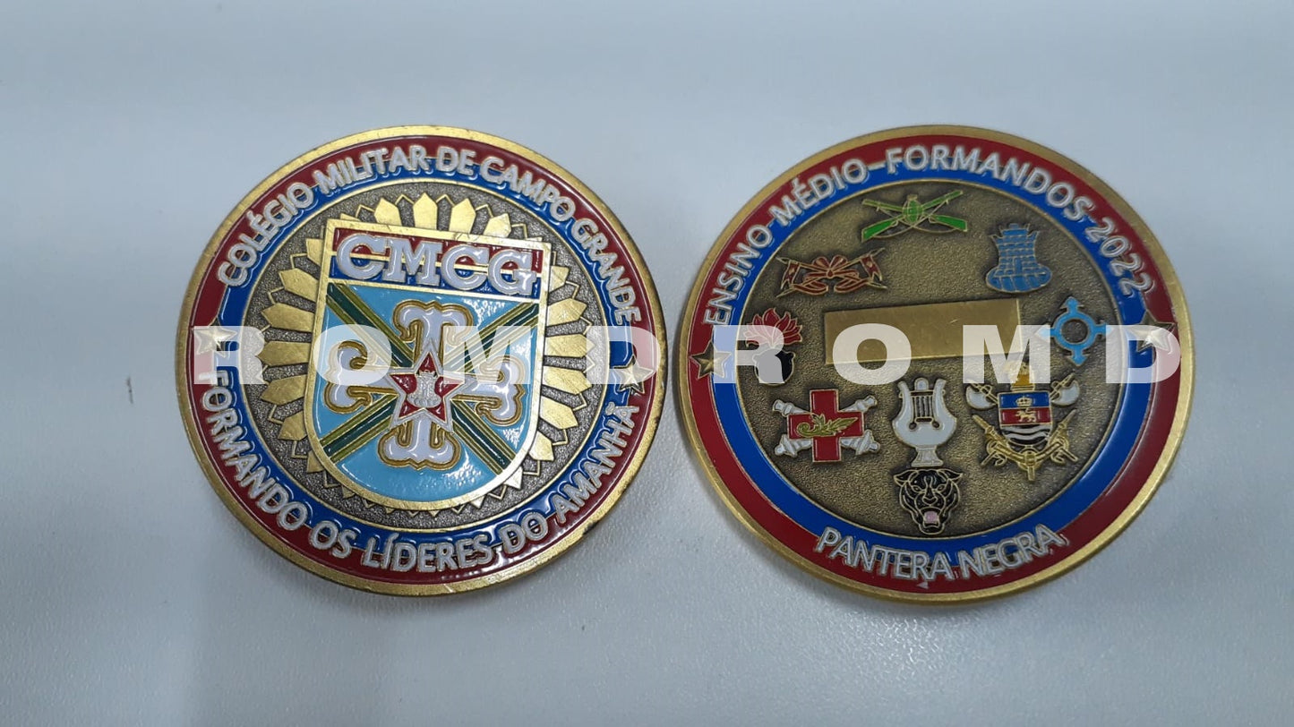 MOEDA ( COIN ) EM 3D ALTO-RELEVO: COLEGIO MILITAR DE CAMPO GRANDE ( CMCG ) 2022 ENSINO MEDIO