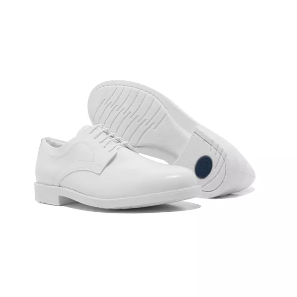 Sapato militar masculino ALTO BRILHO ENVERNIZADO MARINHA Branco
