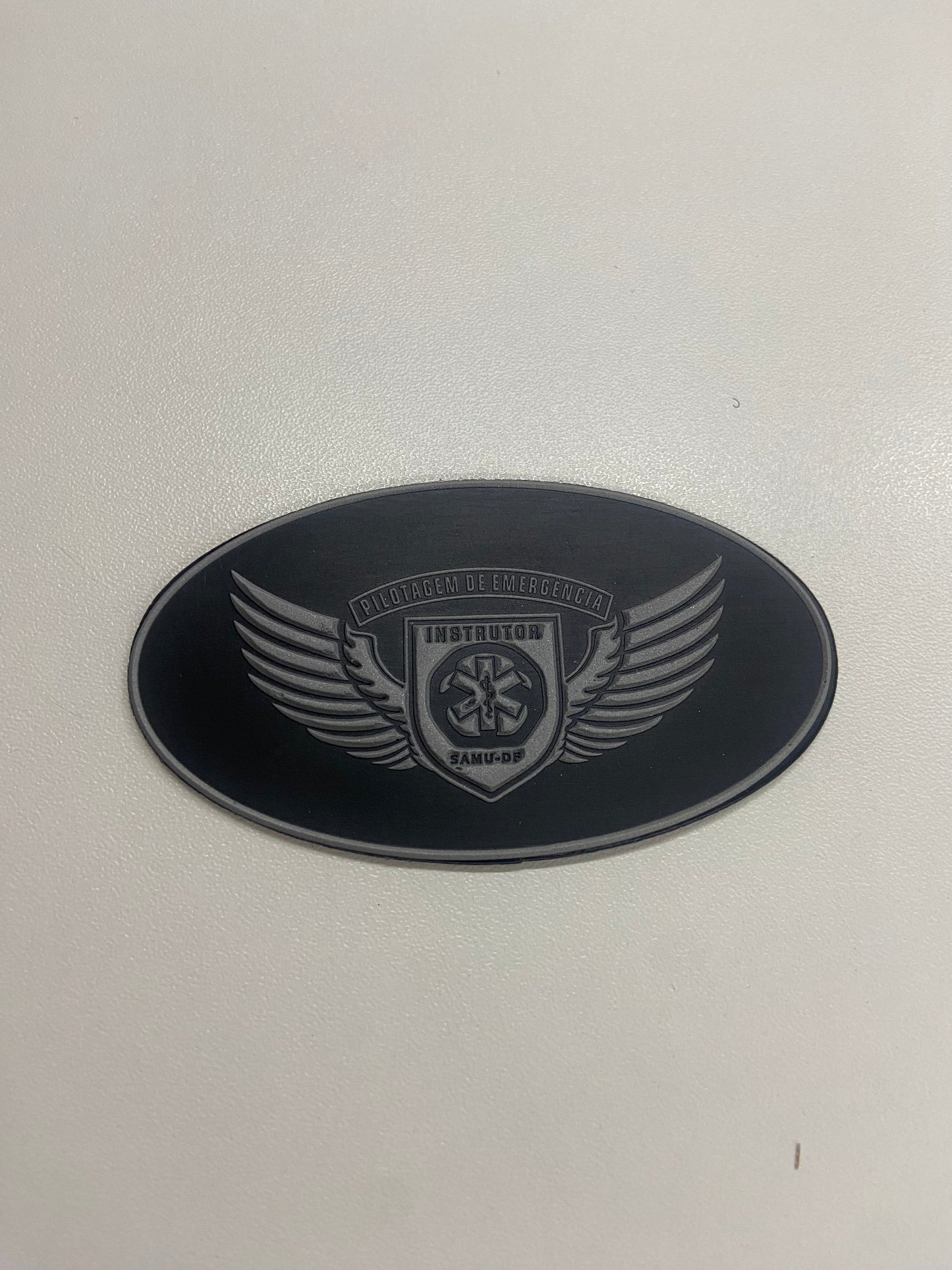 Distintivo emborrachado elipse Pilotagem de Emergência SAMU-DF Instrutor