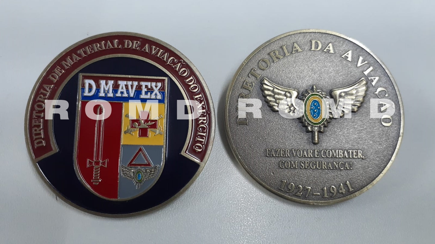 MOEDA ( COIN ) EM 3D ALTO-RELEVO: DIRETORIA DE MATERIAL DE AVIAÇÃO DO EXERCITO ( DMAVEX )