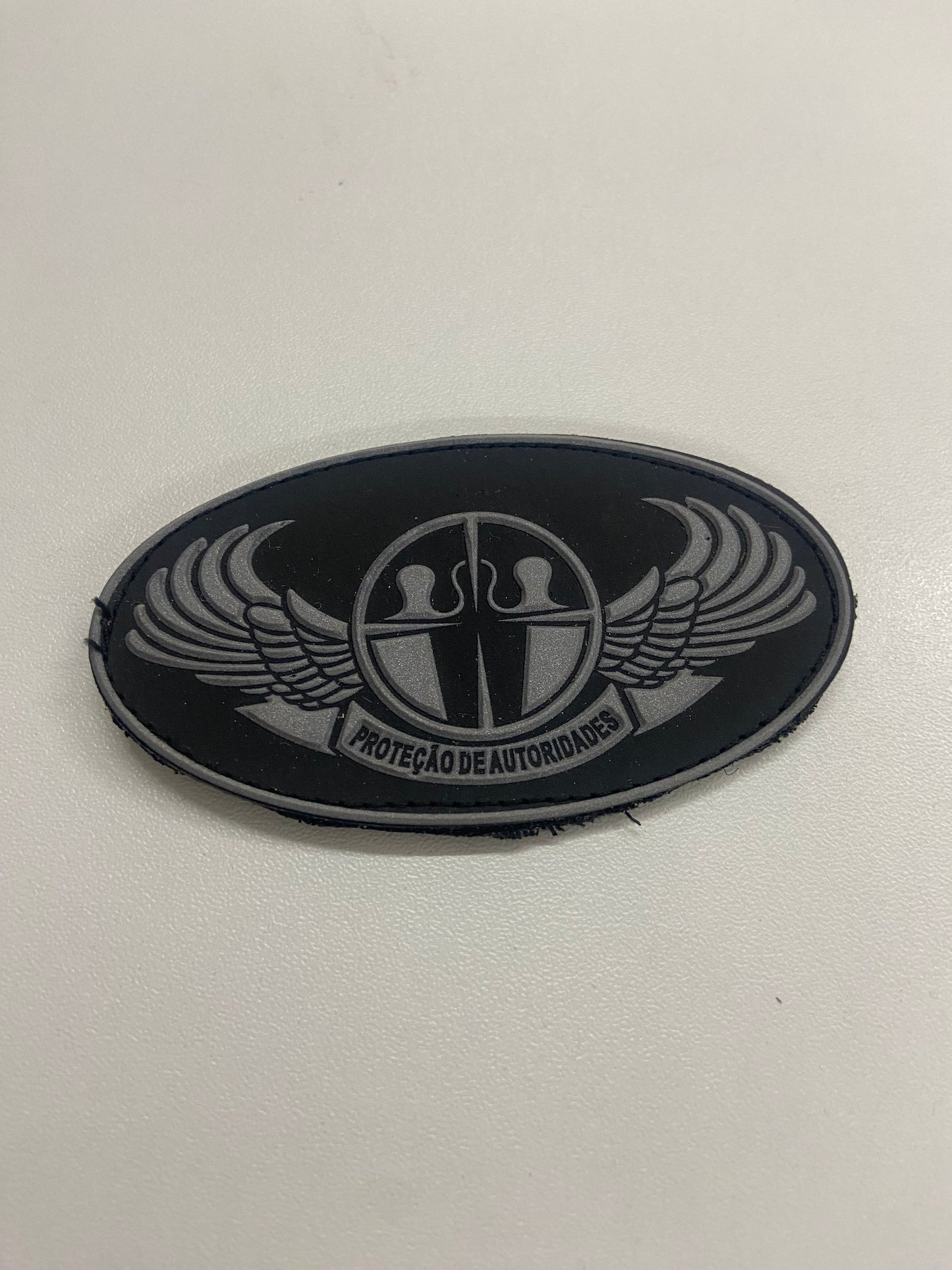 Distintivo emborrachado elipse Proteção de Autoridades