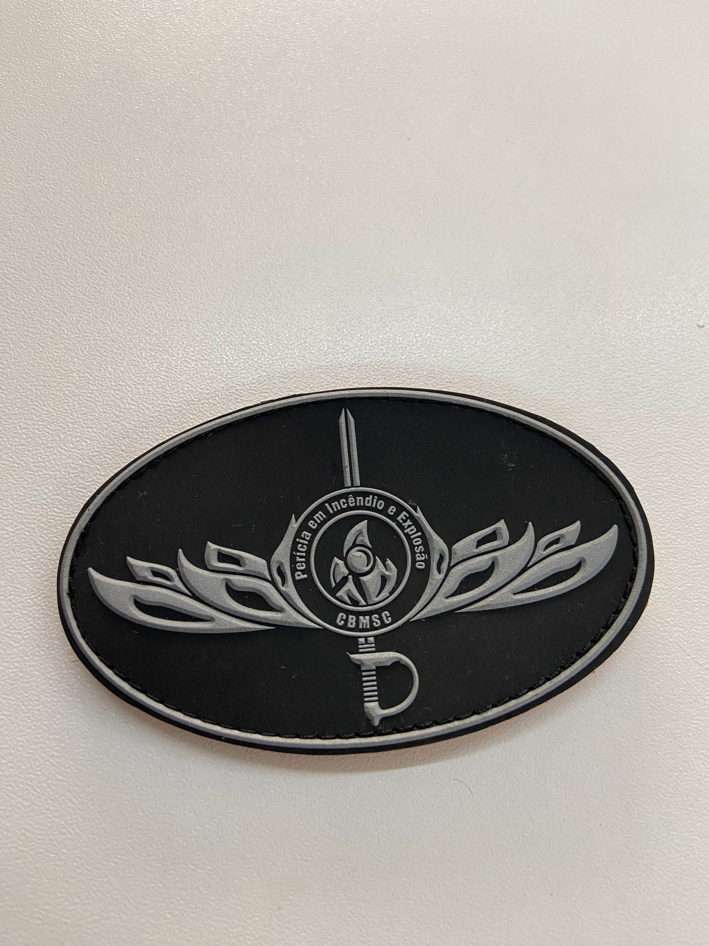 Distintivo emborrachado elipse Perícia em Incêndio e Explosão CBMSC