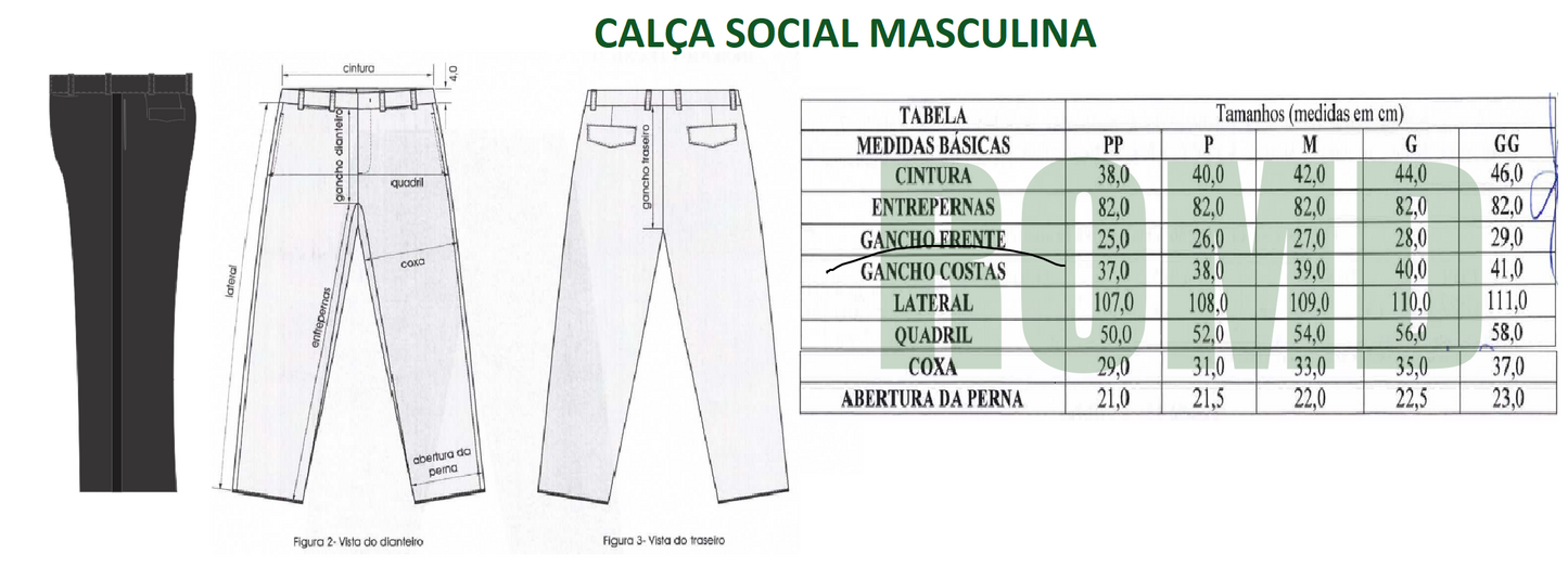 Uniforme Exército: Calça preta 1º e 2º uniformes