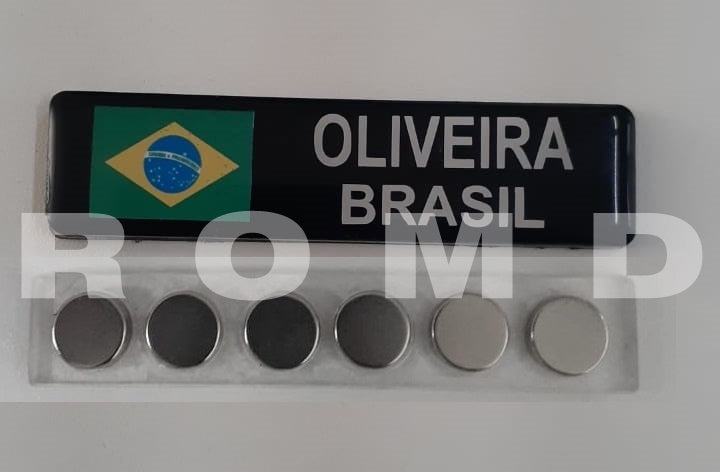 PLAQUETA - TARJETA DE IDENTIFICAÇÃO ACRÍLICA FIXAÇÃO POR SUPER IMÃ