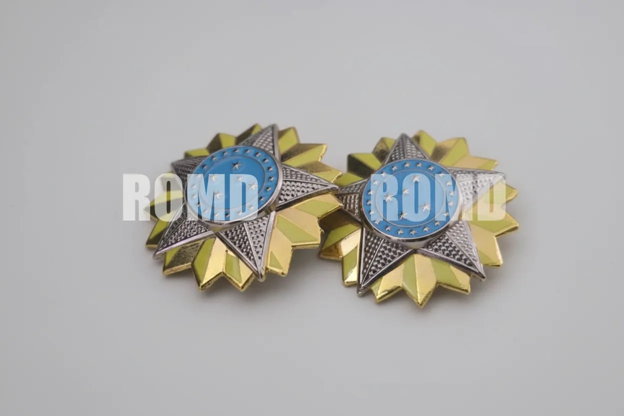 Estrela com gemada para túnica do Exército (par) em alto-relevo 3D
