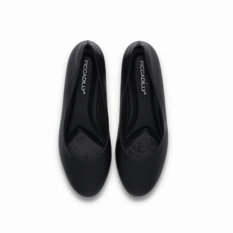 Sapato militar feminino em couro salto 3cm escarpim - piccadilly