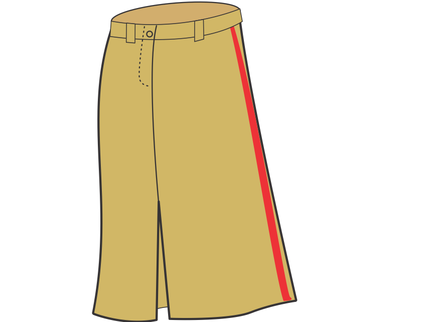 Uniforme Colégio Militar: SAIA-CALÇA CÁQUI