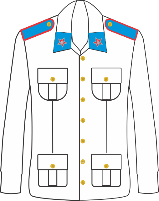 Uniforme Colégio Militar: TÚNICA BRANCA masculina completa
