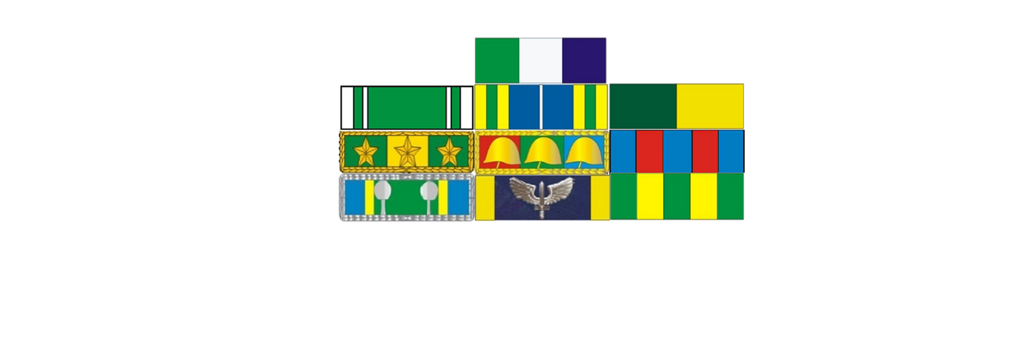 Placa com 10 barretas de medalha militar - fixacao por SUPER-IMÃ