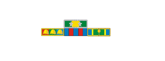 Placa com 4 barretas de medalha militar - fixacao por IMÃ