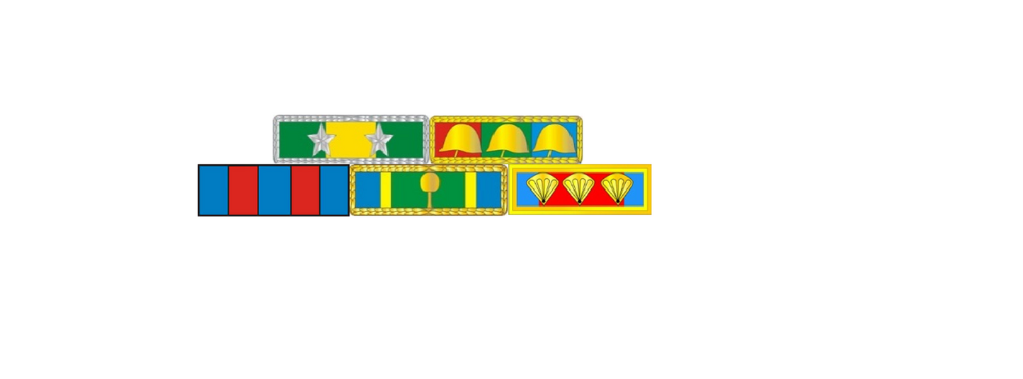 Placa com 5 barretas de medalha militar - fixacao por SUPER-IMÃ