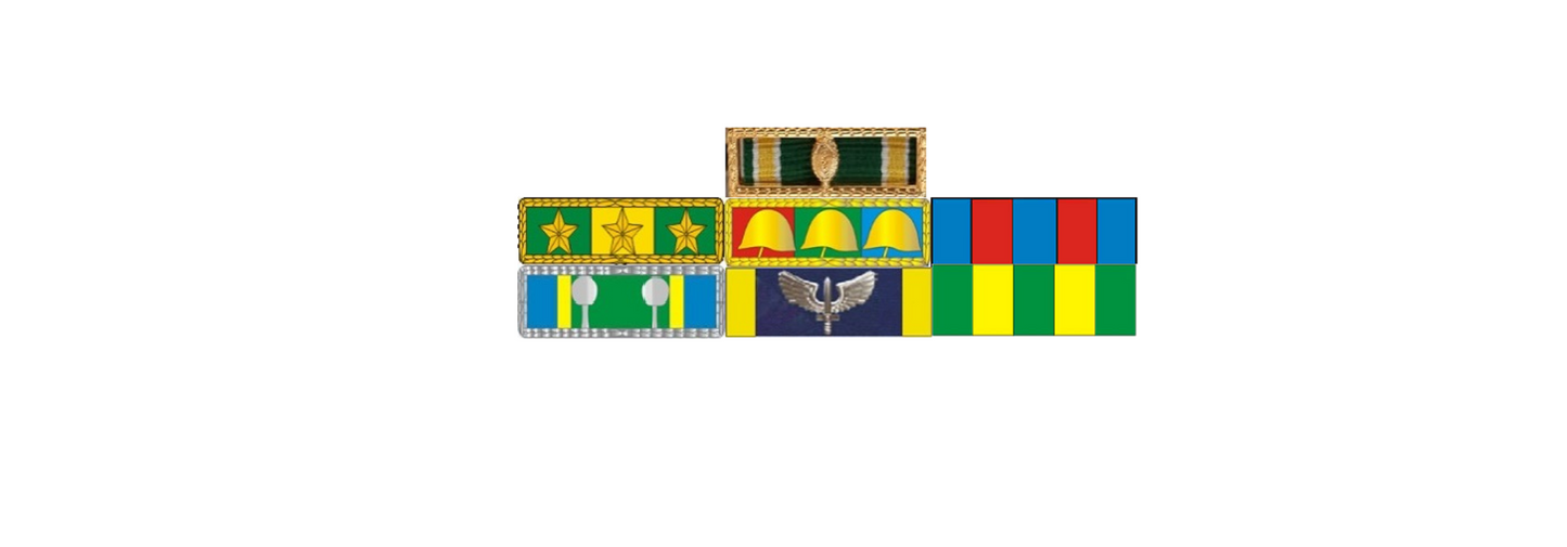 Placa com 7 barretas de medalha militar - fixacao por SUPER-IMÃ