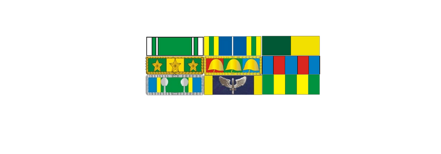 Placa com 9 barretas de medalha militar - fixacao por SUPER-IMÃ