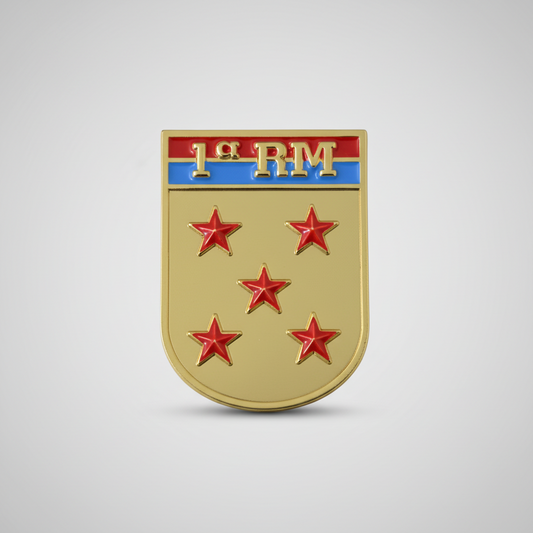 Distintivo metálico de Organização Militar 1ª REGIÃO MILITAR - 3D ALTO-RELEVO (un) MODELO NOVO
