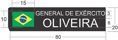 PLAQUETA DE IDENTIFICAÇÃO ACRÍLICA EXÉRCITO MODELO NOVO FIXAÇÃO POR SUPER IMÃ ou PINO  100 UNIDADES
