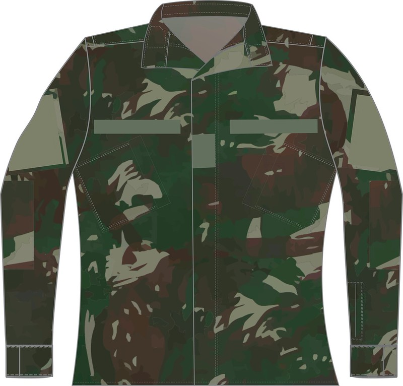 Uniforme Exército: BLUSA (gandola) DE COMBATE CAMUFLADA do novo conjunto camuflado Exército COM BORDADOS