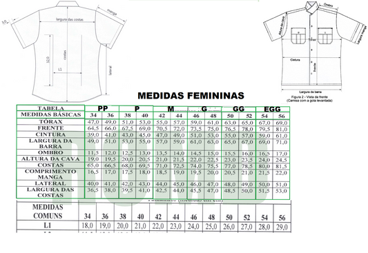 Uniforme Exército: Camisa meia manga bege UNISSEX MODELO NOVO (medidas FEMININAS)