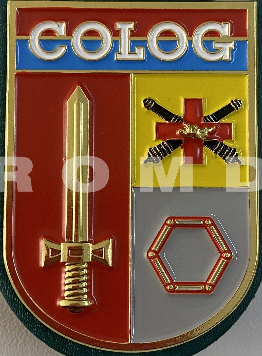Distintivo metálico de Organização Militar COLOG - 3D ALTO-RELEVO (un) MODELO NOVO
