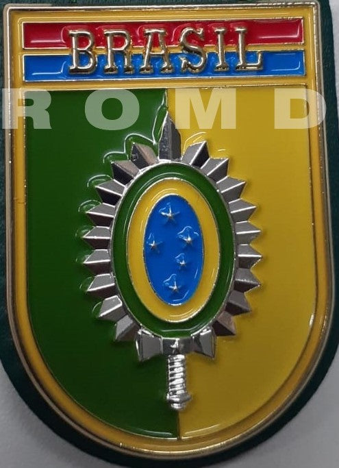 Distintivo metálico de Organização Militar BRASIL MISSÃO NO EXTERIOR - 3D ALTO-RELEVO (un) MODELO NOVO