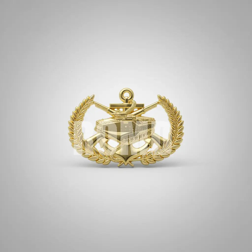 Distintivo Metálico do Curso de Carro de Lagarta Anfibio CLANF - Fuzileiros Navais - 3D ALTO-RELEVO
