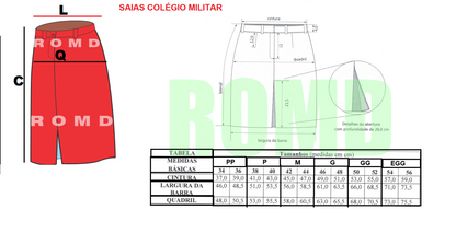 Uniforme Colégio Militar: SAIA GARANÇA