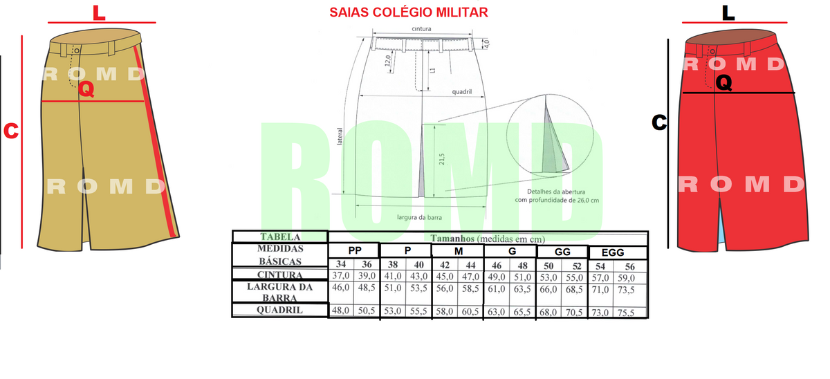 Uniforme Colégio Militar:  SAIA-CALÇA CÁQUI