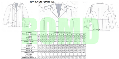 Túnica Feminina verde-oliva Exército