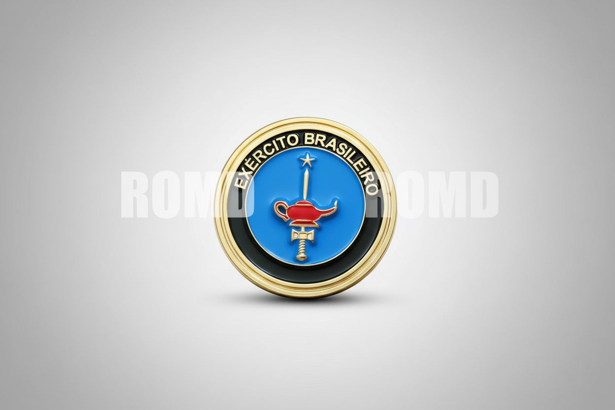 Distintivo Metálico de BOLSO EXÉRCITO - 3D ALTO-RELEVO fixação PINO