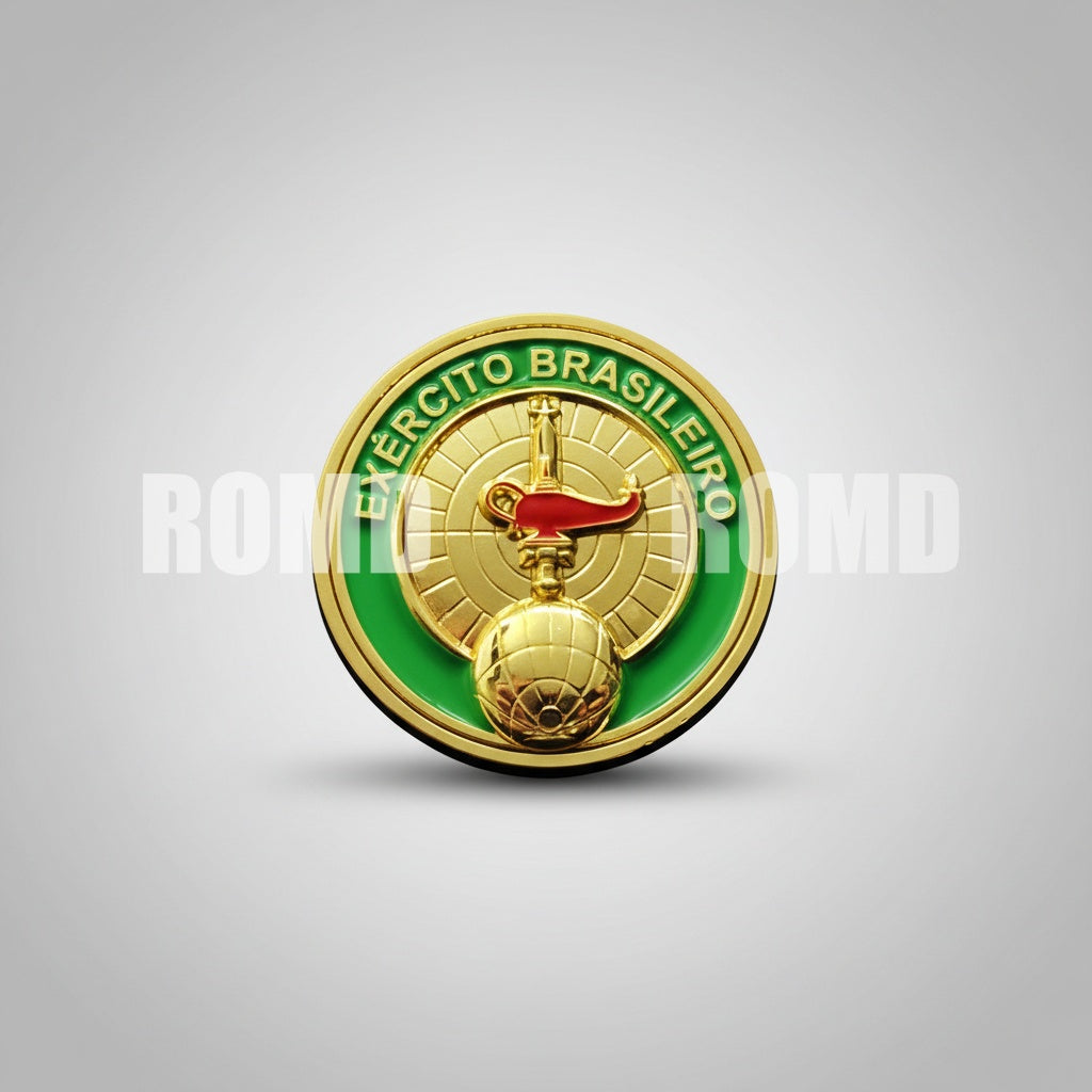 Distintivo Metálico de BOLSO EXÉRCITO - 3D ALTO-RELEVO fixação PINO