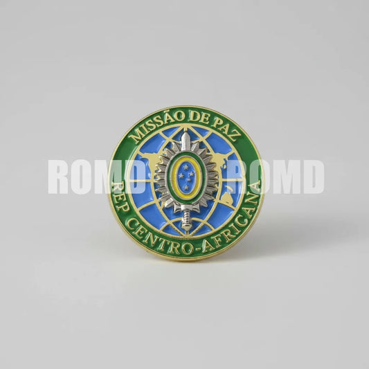 Distintivo Metálico MISSÃO DE PAZ EXÉRCITO - 3D ALTO-RELEVO fixação IMÃ