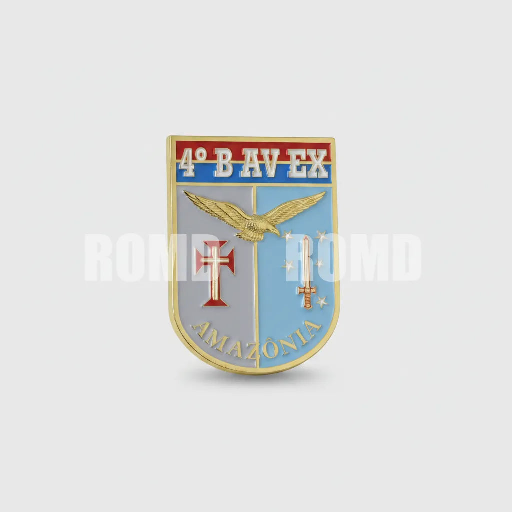 Distintivo metálico de Organização Militar modelo novo 3D ALTO-RELEVO (un)