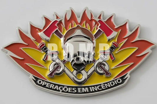 Distintivo Metálico OPERAÇÕES EM INCÊNDIO alto-relevo 3D