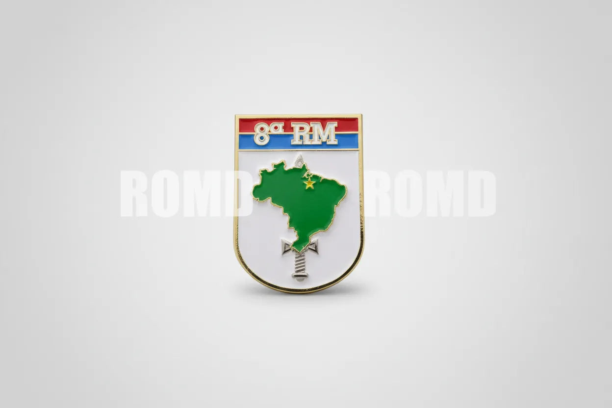 Distintivo metálico de Organização Militar modelo novo 3D ALTO-RELEVO (un)